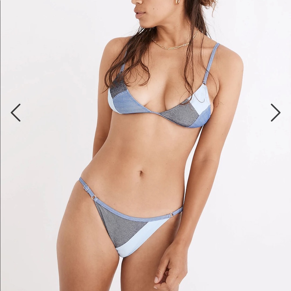 Brand New 2 Piece set Madewell X Solid and Striped Denim Bikini (top and bottom)
